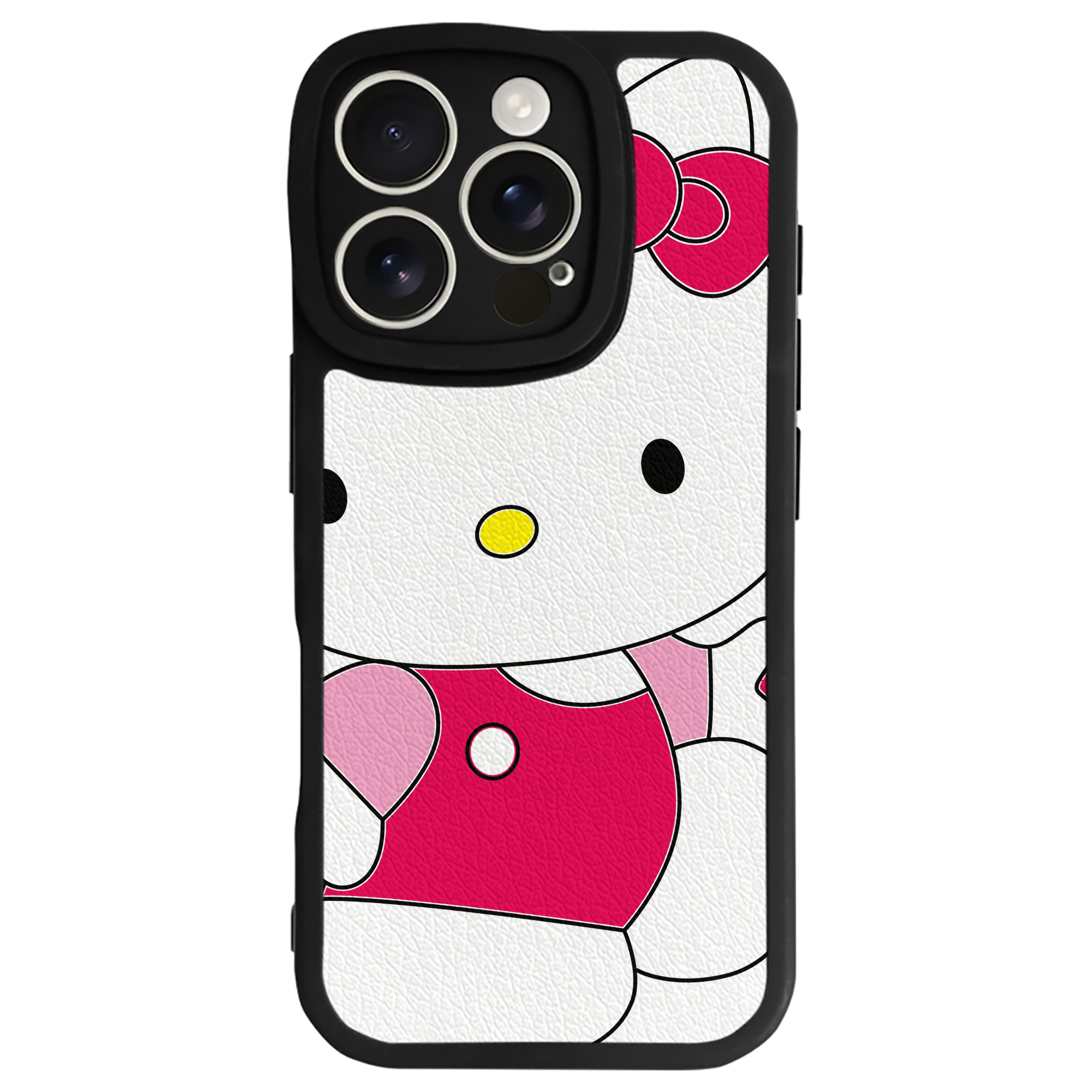 （画像用） Hello Kitty ハローキティ 【iPhone 16シリーズ対応】シリコンスマホケース（レザー調） 材質：シリコン